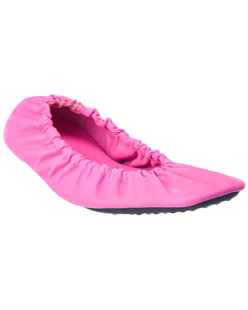 Balenciaga Tug Leather Ballerina Flat