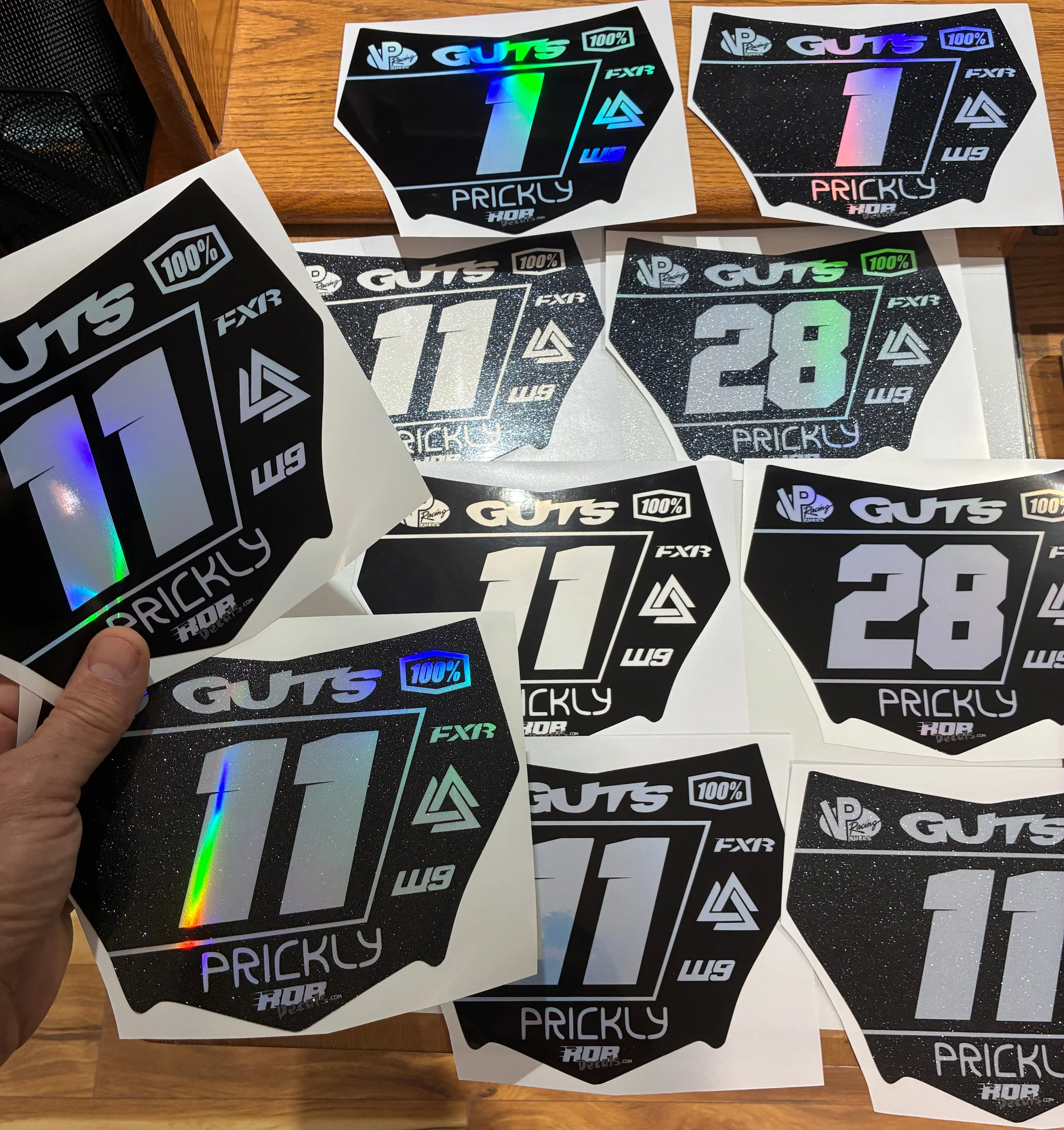 MotoCutz Plate Decals — 8-Logo Design