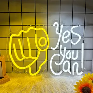Yes You Can Neon Sign for Wall Decor, USB Led Neon Signs, Yes You Can Neon Light Signs for Bedroom Living Room Office Restaurant Home Bar Party Game Room