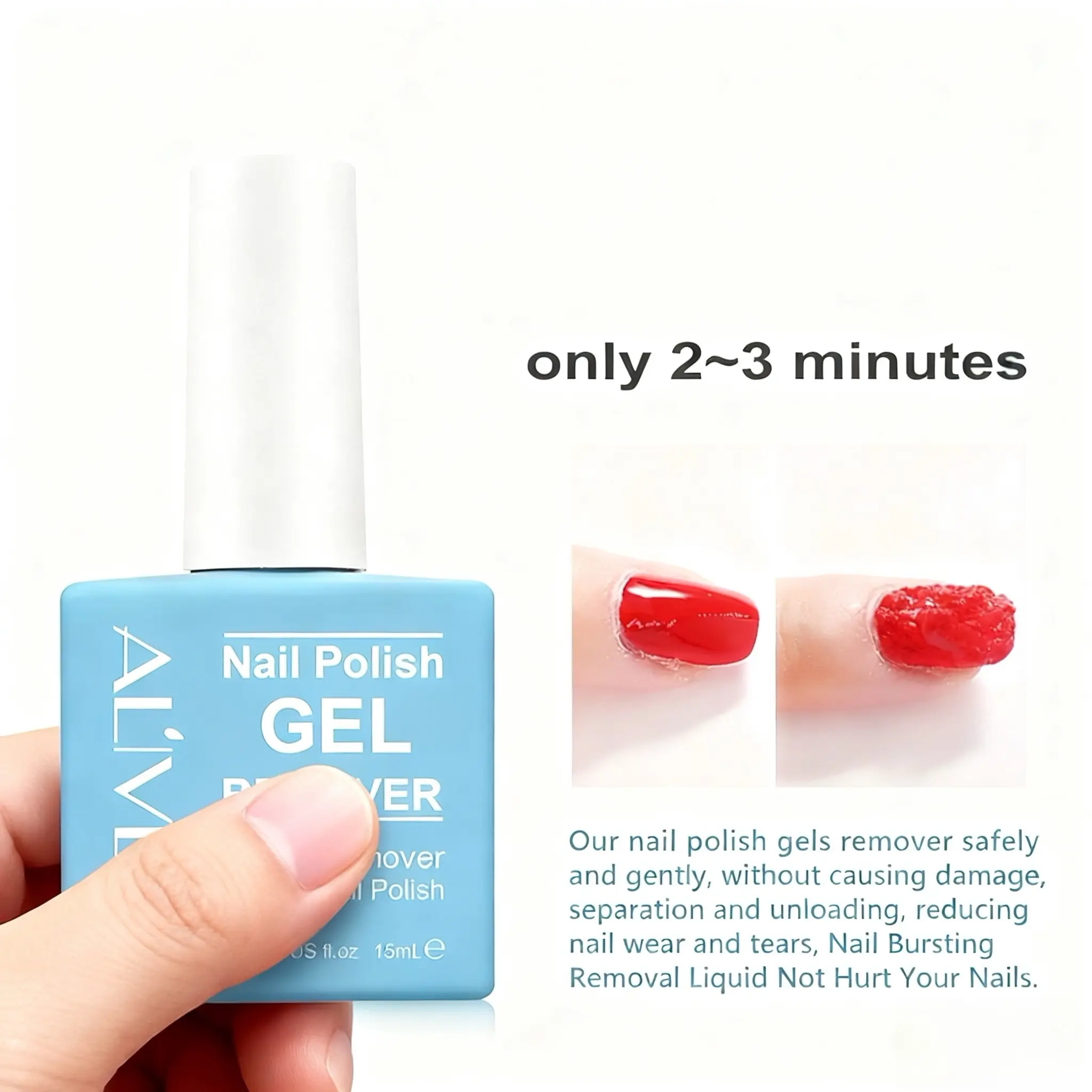 High-Efficiency Nail Polish Remover, Acetone-Free Safe Formula, Gentle & Non-Irritating