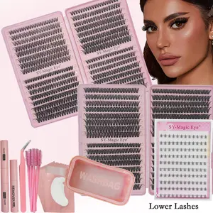1400 Pcs False Eyelashes Kit, Eyelash Extension Kit, 3 Box Set, With Bottom Lashes, Mixed Lengths 8-16mm, With Lash Bond And Seal, Lash Remover And Eye Pads and Brush, Tweezers, Magnifies Eyes, Lashes Set, For Home DIY, Travel, Daily Commute