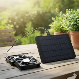 Solar-Powered Dual Fan Ventilation System for Greenhouse Coop Cooling - Rainproof, Silent, Eco-Friendly Cooling Device for Sheds, RVs, Warehouses, Multi-Scenario Air Circulation Solution