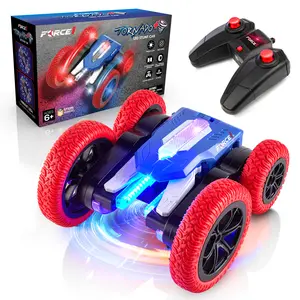 Force1 Remote Control Car Tornado Plus car for kids, 4WD off road remote control car with LED display, double sided driving, 360 flips and spins, rechargeable battery, 2.4GHz no interference controller, all terrain tires