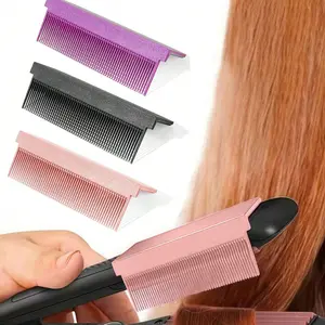 1pc Hair Straightener, High Temperature Styling Flat Iron Brush With Self-Adhesive Hair Straightening Attachment, Hair Styling Tool, Carbon Fiber Plastic Straightening Brush, Salon & Home Use Hair Straightening Iron, Hair Styling Tool, Styler