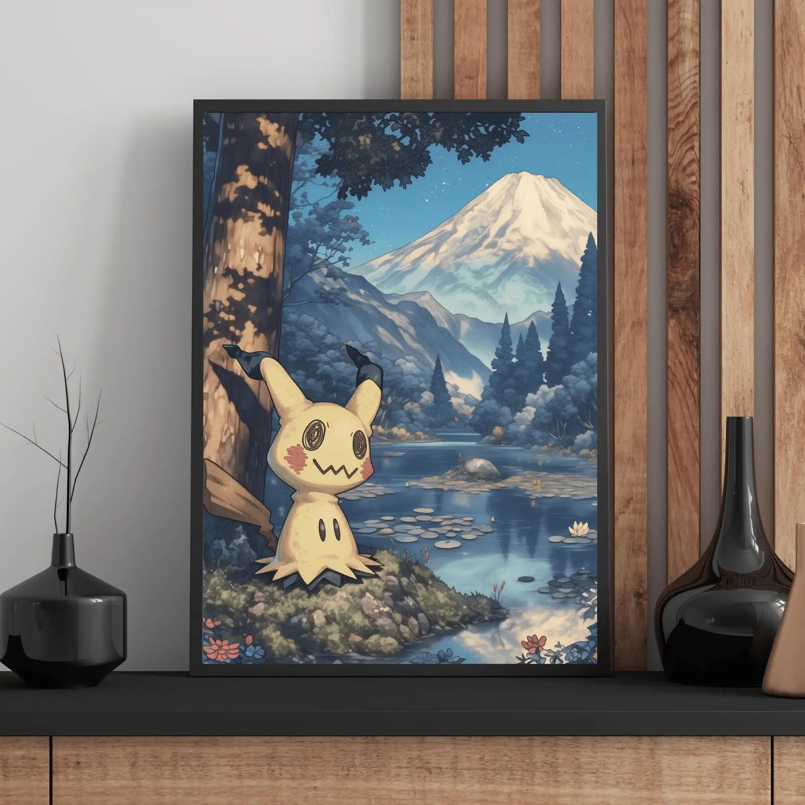 Mimikyu Poster, Anime Wall Art, Bedroom Decor, Unframed Artwork