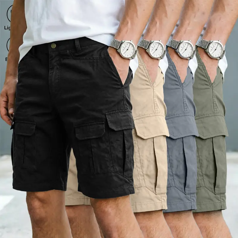 4-pack — men’s casual loose shorts; suitable for outdoor wear and running/exercise; cargo shorts with large pockets; summer men’s cargo shorts; comfortable casual wear; ideal for fitness and running; great as a gift,Fathersdaygift