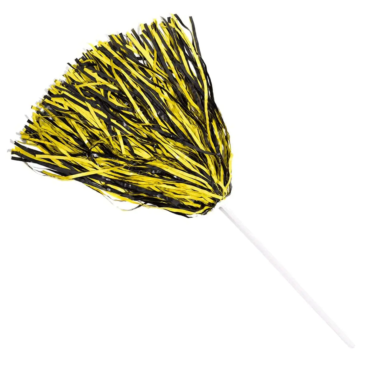 Anderson's Premium Black and Gold Cheerleader Style Poms - School Spirit Shakers, Fan Zone Essentials, Sports Events Pack of 10, Watch Party, 12" Long, Plastic, Homecoming, 10 Count, Celebration, Unisex, Parades, Community, Playoffs, Set Of 10