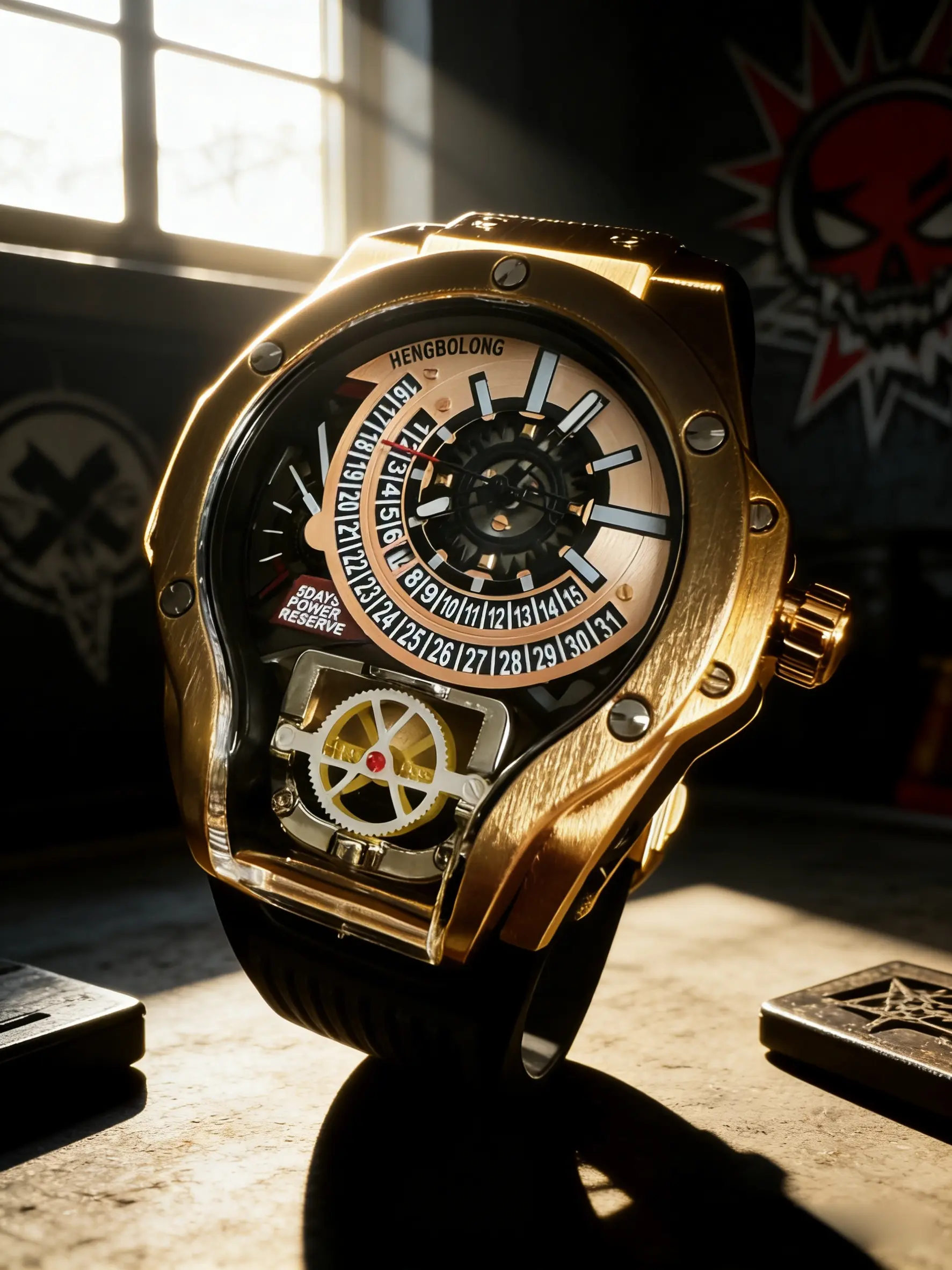 Large Size High-End Motorcycle Men's Mechanical Quartz Analog Watch, Hollow Out Transparent Movement, Silicone Band, Business Casual Fashionable Wristwatch, Skeleton Watches, Fashionable Stylish Watch