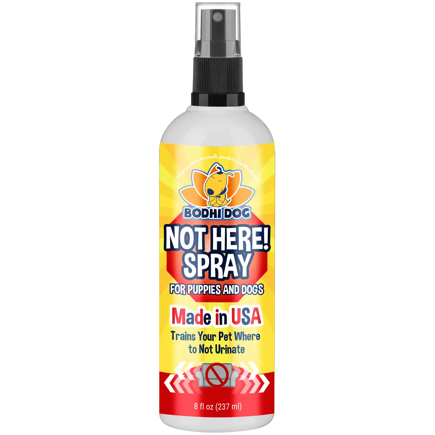 Not Here! Spray | Trains Your Pet Where Not to Urinate | Training Corrector for Puppies & Dogs | No More Marking | Made in USA by Bodhi Dog