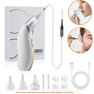 Electric Ear Nose Vacuum Cleaner, 3 Suction Levels Nasal Aspirator, Earwax Removal Tool, Ear Cleaning Tool, Earwax Remover Tool, Ear Canal Cleaner, Swimming Flying Ear Suction Device USB Rechargeable