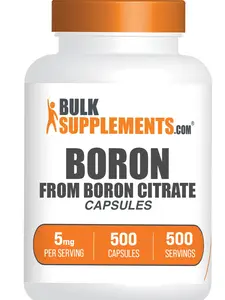 BulkSupplements.com Boron Citrate Capsules - 5mg per Serving, Gluten-Free (500 Capsules - 500 Servings)