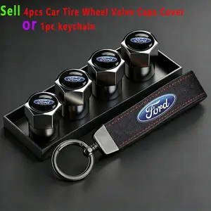 Car Tire Wheel Valve Caps Cover, Suede Material, Compatible with Ford Models, Durable & Stylish Design, Perfect Fit for Your Vehicle