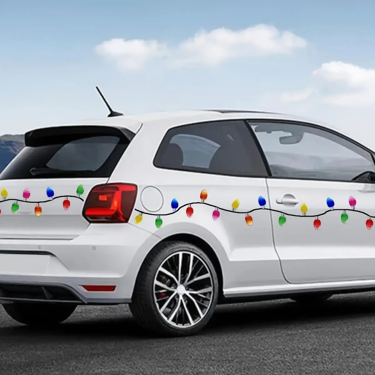 Christmas Car Decal Sticker, 20pcs/set Light Bulb Design Car Decal, Vinyl Sticker for Car, Garage Door & More, Durable, Easy Apply on Any Smooth Surfa