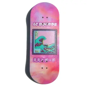 LC BOARDS FINGERBOARD DECK 98X34 WAVE GRAPHIC WITH FOAM GRIP TAPE