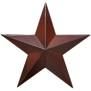EcoRise Barn Star - Metal Stars for Outside Texas Stars Art Rustic Vintage Western Country Home Farmhouse Wall Decor (9")