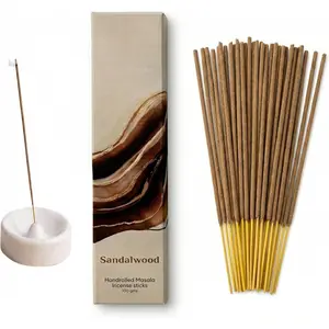 Sandalwood Incense Sticks – Natural Hand-Rolled Masala Incense (100g) for Meditation, Yoga, Relaxation & Aromatherapy
