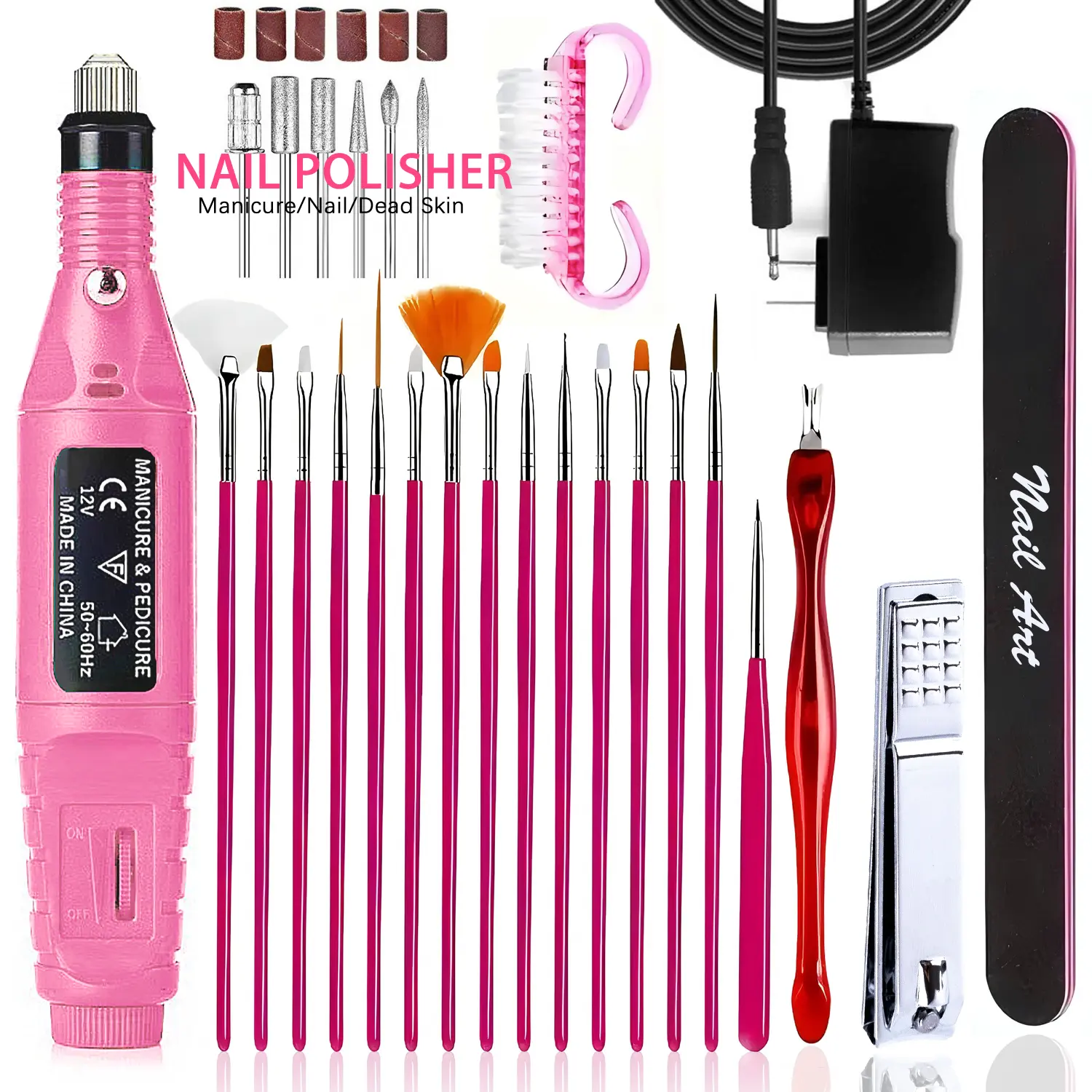 Professional Electric Nail Drill Kit, E-file Machine for Gel Polish Removal and Manicure, Complete Tool Set with Brush and File, US Plug for Home Salon Use, Nail Care Product, Beauty Products