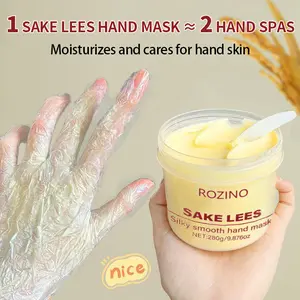 ROZINO Sake Lees Hand Mask 280g Japanese Ancient Wine Formula For Dead Skin Barbs Rough Peeling Dryness And Fine Lines Deep Moisturizing Non Sticky Fast Absorption Silky Smooth Hand Care