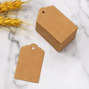 100pcs Kraft Paper Gift Tags With String, Blank Gift Paper Tags Price Tags, White And Brown Each 25pcs, Gift Tags Are Suitable For Craft Gifts, Thanksgiving Christmas Wedding Party Favors, Etc.