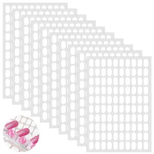 1000PCS False Tip Double Sided Adhesive Nail Tape, Pre-Cut 0.6×0.4in Clear Nail Sticky Tabs Nails Display Strips Adhesive Tabs for Nails Art Display Stand Color Displays Book