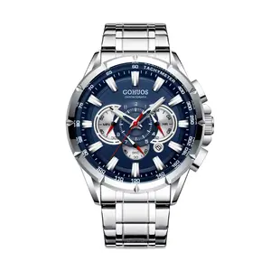 GOHUOS Spring Style Upgrade: Timeless Men’s Watches Mens Watch Elegant Premium Design Chronograph Water Resistant Quartz Watch Stainless Steel Strap Calendar Wristwatch