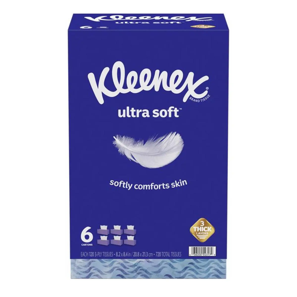 Super Soft Disposable Tissues & Napkins Set, White 3-Ply 8.4 in x 8.2 in, 120 Count per Pack - Durable, Lotion-Free, Unscented 4-Pack Home Care Supplies, Paper