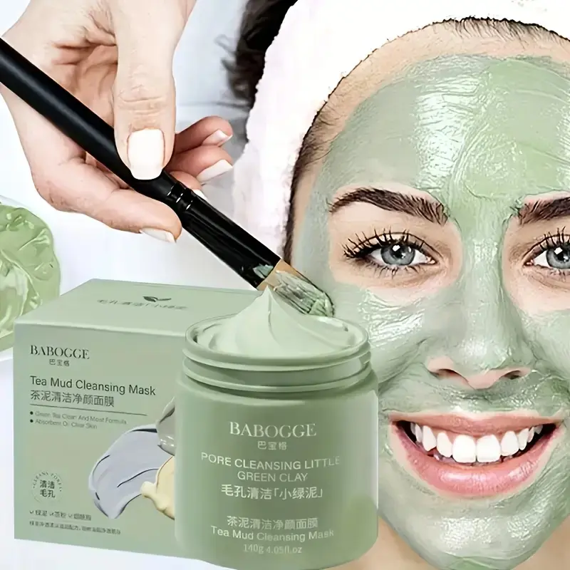 140g Tea Mud Deep Cleansing Mask, a purifying mask containing hyaluronic acid and tea ingredients, deep pore cleansing, tightening pores, smearable mask, Tightening Gel Mask, Skin Clearing Mask, unisex, suitable for all skin types, holiday gift