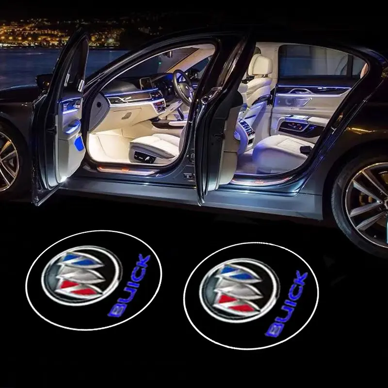 Car Door LED HD Welcome Courtesy Shadow Projector Lamp Logo Light For Buick Century Excelle XT Envision Excelle GT Verano Regal LaCrosse Park Avenue Envista GL8 Car Accessories Door Projector Lights
