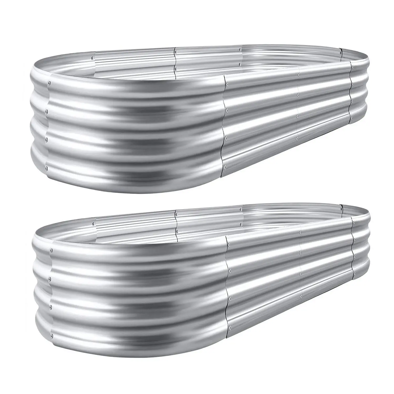 Galvanized Elevated Planting Boxes 4×2×0.9ft Raised Beds 2-Box Pack - Antirusting, High-Quality, Easy-Installation for Container Gardening, Outdoor Modern Patio Use by Homeowners