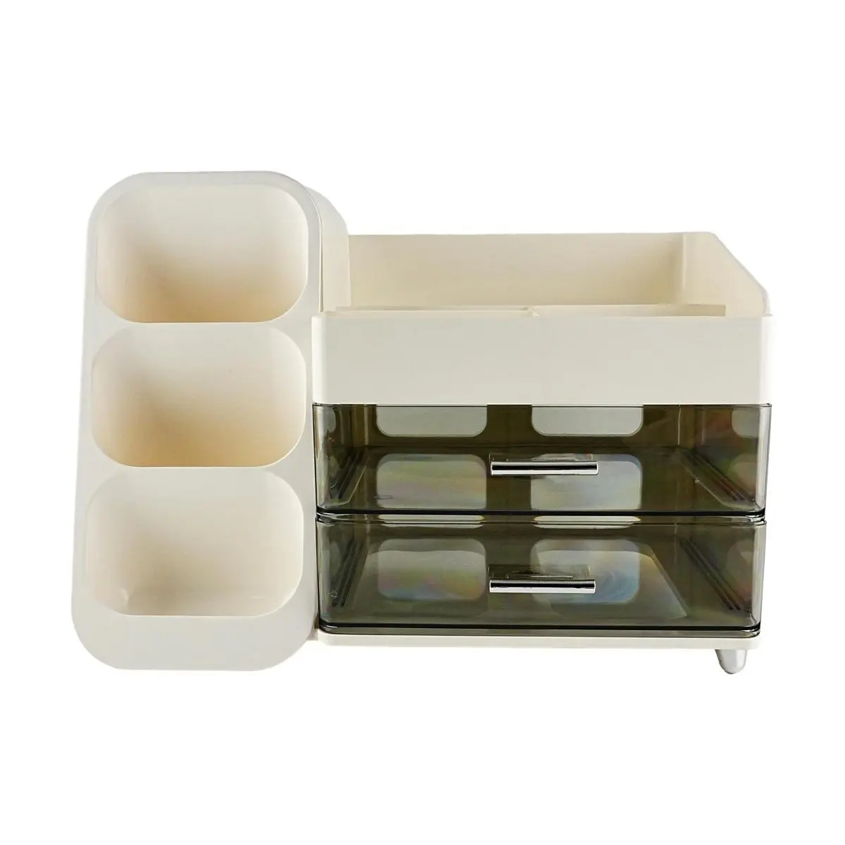 KAWASIMAYA White Multi-Layer Cosmetic Organizer for Vanity & Bathroom | 25x19x35cm