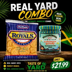Real Yard Combo  | Solomon Gundy + HoMade Royals Crackers | Authentic Jamaican Snack Bundle