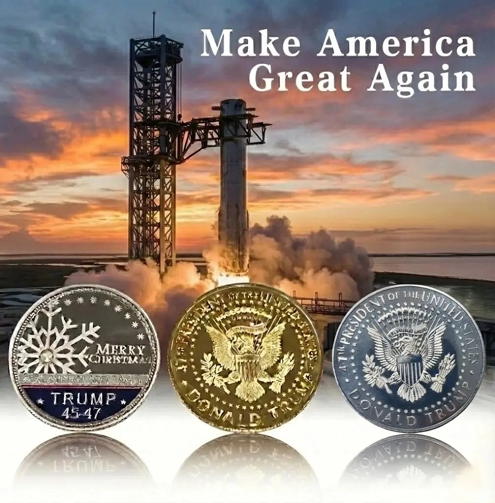 Legacy Commemorative Keepsake Set 3PCS Patriotic Design with Protective Case Premium Metal Tokens for Collectors Non-Circulating Golden & Silvery Grey