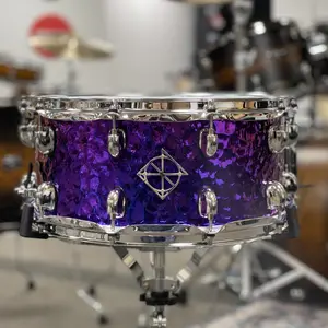 Dixon 14x6.5" Cornerstone Purple Hammered Steel Titanium Snare Drum