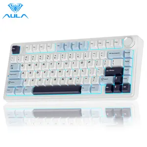 AULA F75 Keyboard 75 percent Wireless Mechanical Gaming Keyboard,Gasket Hot Swappable Custom Keyboard,Pre-lubed Reaper Switches RGB Rainbow Backlit,Tri-Mode, Creamy Keyboards Budget Keyboard  Hot Sswap Office Computer Aaccessory TikTokShopfalldealsforyou