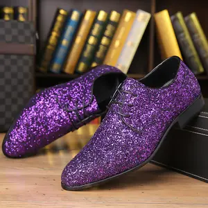 2026 new men's high recognition sequin lace up formal shoes