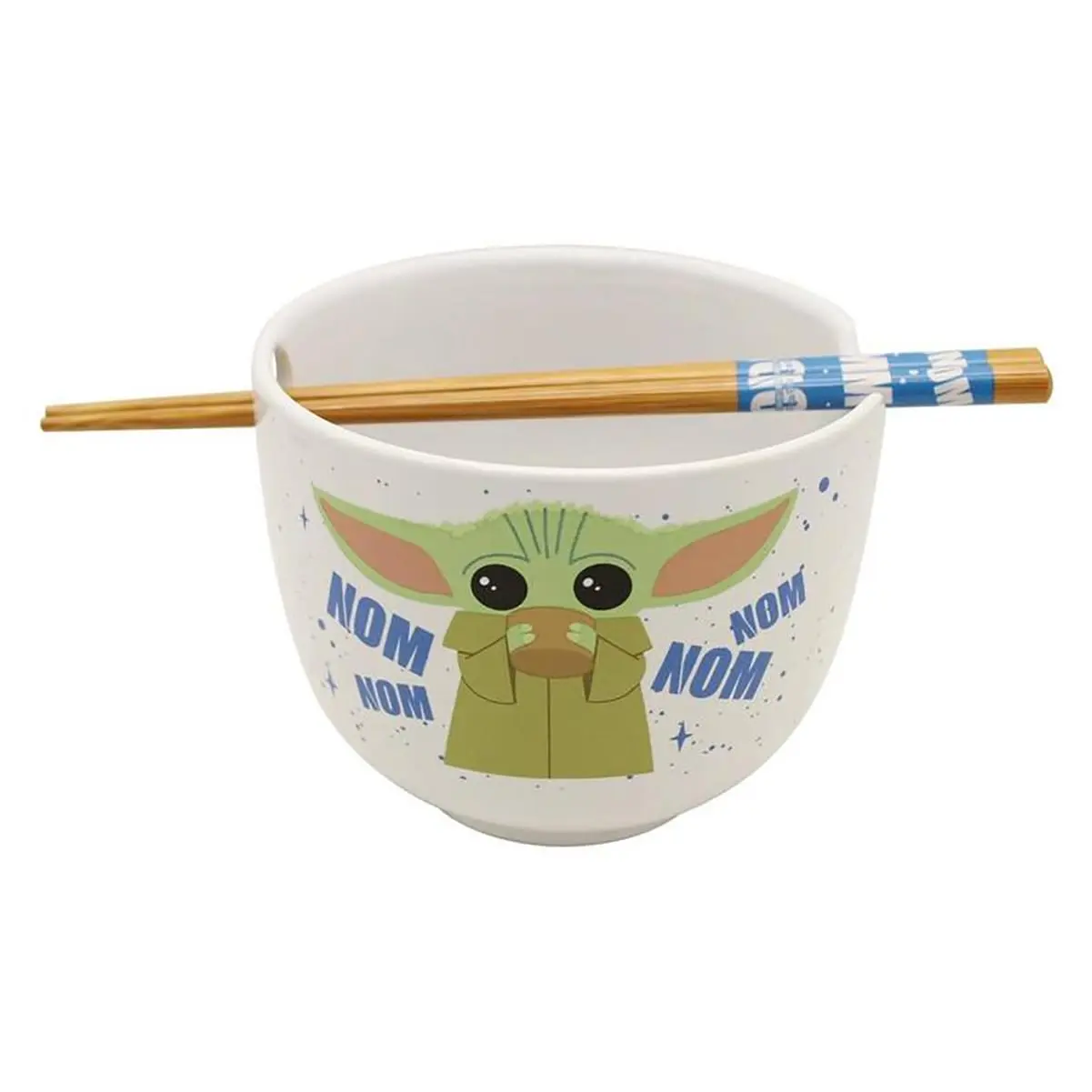 Star Wars: The Mandalorian Grogu "Nom Nom" 20-Ounce Ramen Bowl With Chopsticks Star Wars: The Mandalorian Grogu "Nom Nom" 20-Ounce Ramen Bowl With Chopsticks