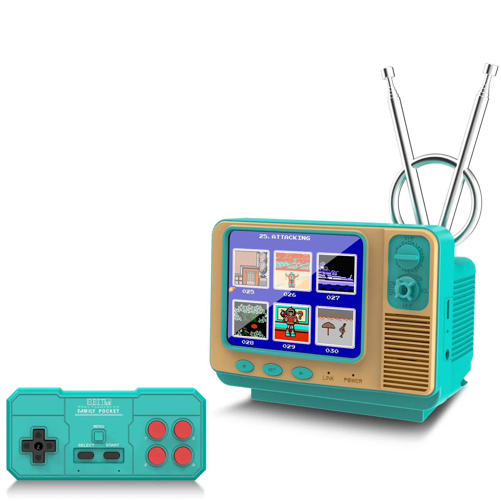 Mini TV Game Console - GV300S 308-IN-1 Handheld Retro Video Game Player | 3-Inch Color LCD Screen, TV Output Supported, Ideal Christmas/Birthday Gift for Boys & Girls Aged 4-12 | Back to 90s Retro Gaming Experience