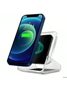 Wireless Desktop Phone Stand 15w Fast Charging, Detachable Design, Desk Organizer, Work Space Accessory, Portable Charger, Durable Lightweight Holder