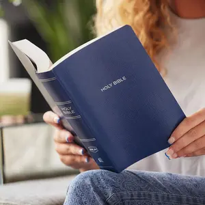 NKJV Holy Bible - English Gift & Award Edition for Award Ceremonies, Leather-Look Blue Cover, Red Letter Text, Comfort Print for Ease During Extended Reading, Clarity and Faithfulness Focus