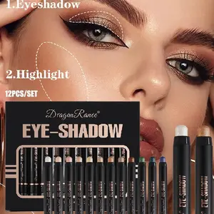 12-Piece Dual-Ended Glitter Eyeshadow Stick Set, Eyeshadow Pen, Shimmering Pearl Effect, Long-Lasting Bright Colors, Perfect for Daily Use, Stage Makeup, Party Gifts