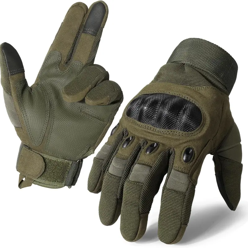 Men's Motorcycle Biker Protective Gloves - 1 Pair, Touchscreen Compatible, Hard Shell, Palm Padding, Tactical Accessories, Adults' Motobike Gear with Ease of Use for Camping, Hiking