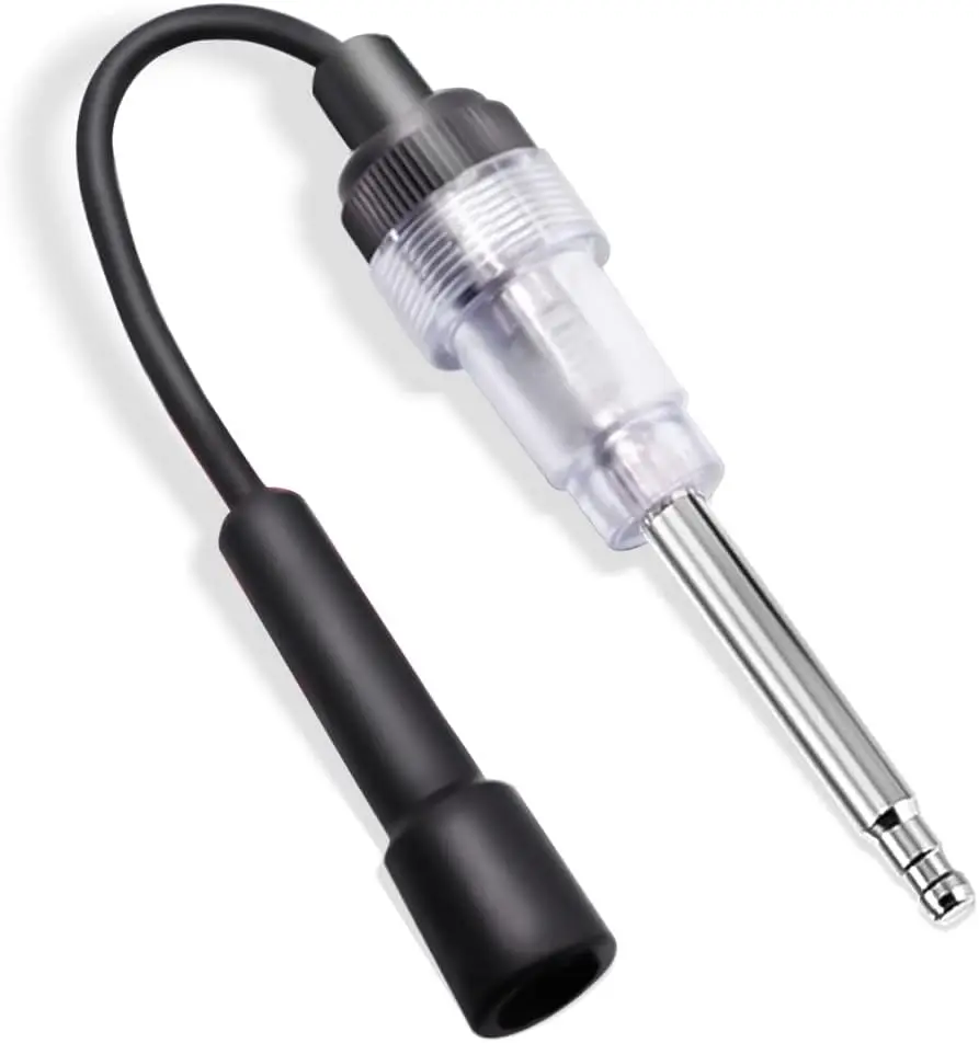 Inline Spark Plug Tester with Straight Boot, Visual Engine Ignition Diagnostic Tool for Cars, Trucks, Motorcycles, Lawn Mowers, Chainsaws & Small Engines