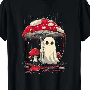 Unisex Boxy Fit Heavyweight TeeHalloween Shirt Ghost Mushroom Spooky T-ShirtFashion	Unisex T-shirts M-5XLClean Look