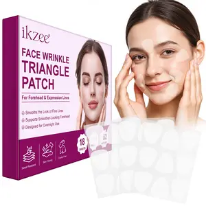 Two Boxes Ikzee Triangle Anti-Wrinkle Patches, 162 Pieces, Forehead, Between Eyebrows, Mouth Corners, Nightly Use, Sweat-Proof, Breathable