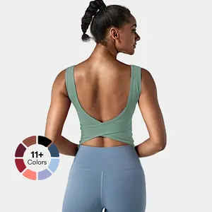 Halara U Neck Backless Crossover Barre Ballet Dance Tank Top Halara U Neck Backless Crossover Barre Ballet Dance Tank Top