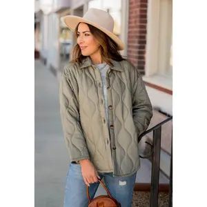 Wavy Stitched Puffer Jacket