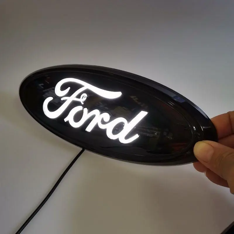 RGB LED dynamic Light Car Front Grille Emblem Rear Trunk Logo Badge For Ford F-150, Raptor,Edge,Explorer,Everest - Easy Install, Ford Logo Front Grille Logo Hood Badge Emblem Auto Replacement Accessories