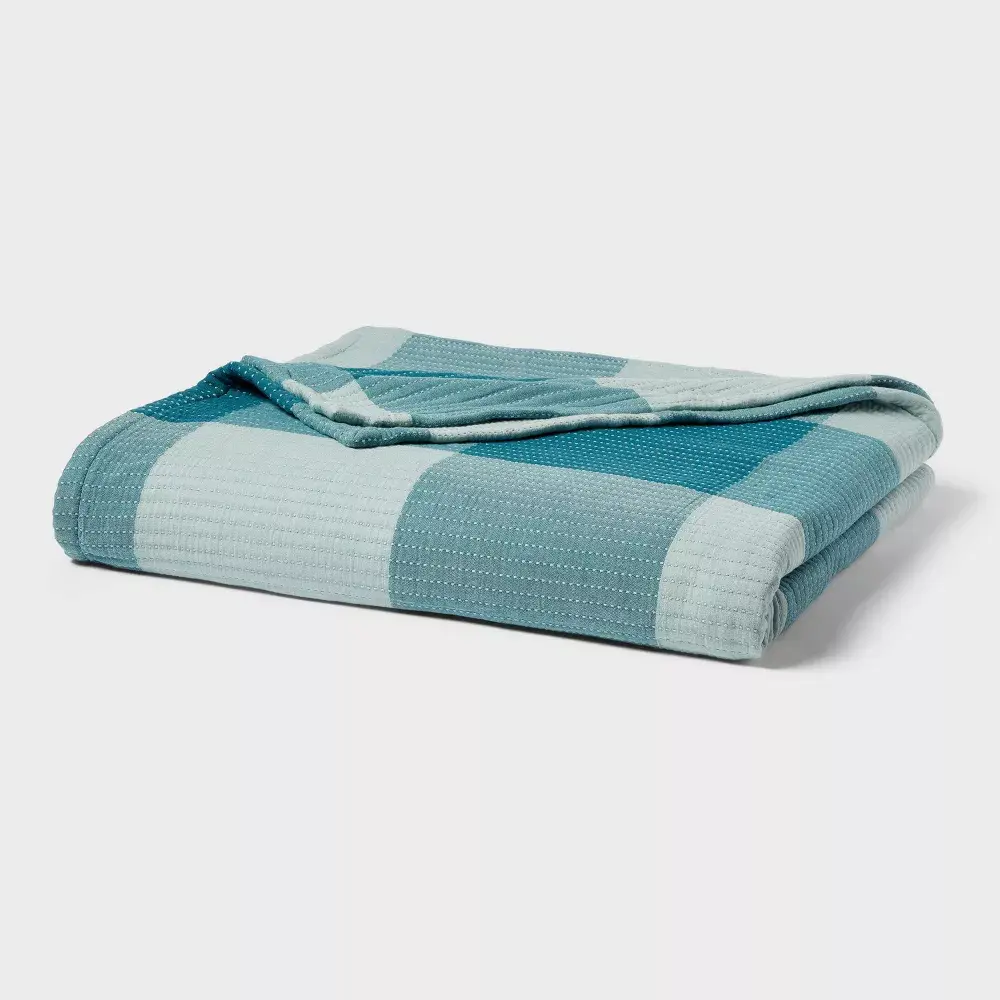 Spring Matelasse Blanket Oversized Gingham - Threshold