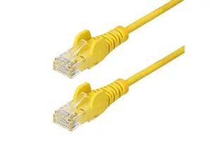 StarTech 5ft Yellow Slim CAT6 Ethernet Cable, Snagless, 100W PoE, UTP, LSZH, 28AWG Bare Copper Wire, Slim RJ45 Network Patch Cord, Fluke Tested N6PAT5YLS