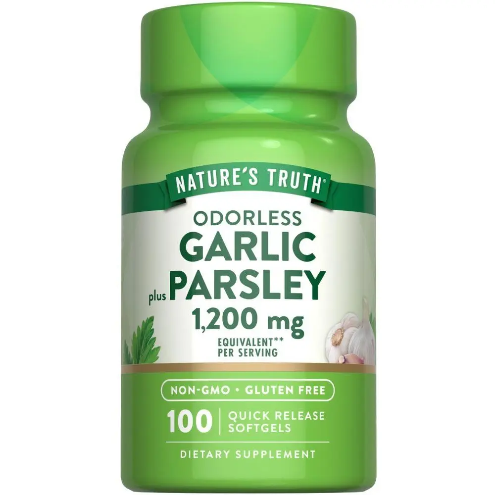Nature's Truth Odorless Garlic and Parsley - 1200 mg - 100 Softgels - Non-GMO & Gluten Free Extract Supplement